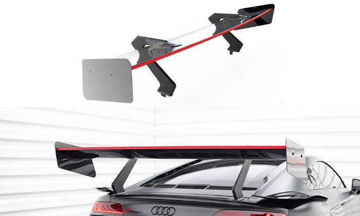 Audi R8 Mk2 2015-2023 Kolfibervinge Spoiler med LED-Ljus Maxton Design i gruppen Bilmodeller / Audi / R8 2006+ / Styling hos DDESIGN AB (CFAUR82FWING5245PLED)
