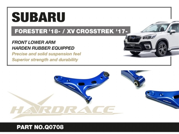 HR-Q0708 Subaru FORESTER 19- / XV 18- Främre Nedre Länkarmar (Förstärkta Gummibussningar) - 2Delar/Set Hardrace