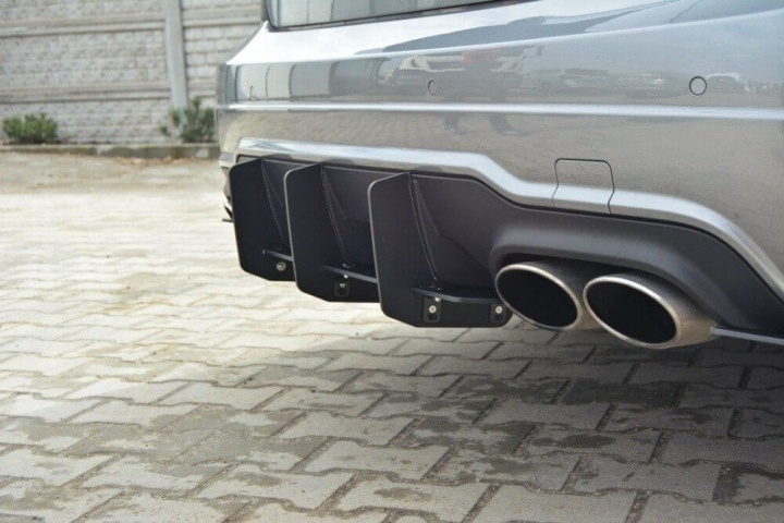 ME-C-204-AMGLINE-CNC-RS1A Mercedes C-Class W204 Facelift AMG-Line 2011-2014 Racing Diffuser & Sidoextensions Maxton Design