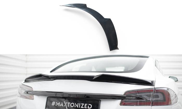 Tesla Model S Plaid Mk1 Facelift 2021+ Vingextension 3D Maxton Design i gruppen Bilmodeller / Tesla Motors / Tesla Model S 2012+ hos DDESIGN AB (TE-MODELS-1F2-PL-CAP3D1G)
