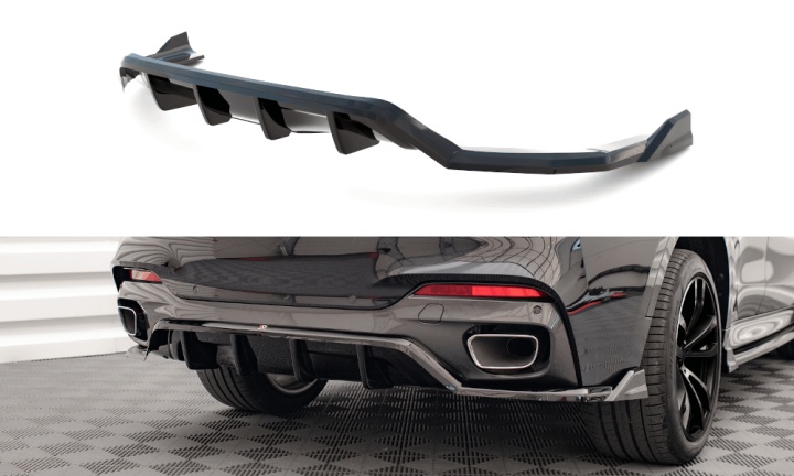 var-BM-X6-16-MPACK-RD1T-R BMW X6 M-Paket 2014-2019 Bakre Splitter (Med Splitters) V.1 Maxton Design 