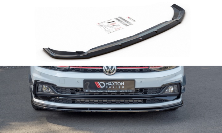 var-VW-PO-6-GTI-FD1T VW Polo GTI 2017+ Frontsplitter V.1 Maxton Design 