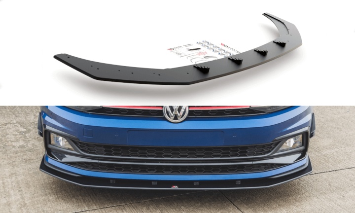 var-VWPO6GTICNC-FD3B VW Polo GTI 2017+ Racing Frontsplitter V.2 Maxton Design 