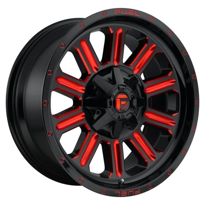 wlp-D62118909845 Fuel 1PC Hardline 18X9 ET-12 6X135/139.7 106.10 Gloss Black Red Tinted Clear