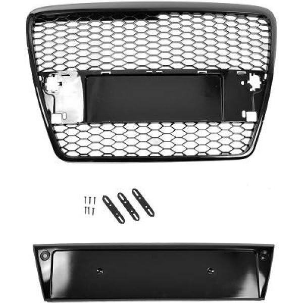 AUDI A6 C6 04-11 Honeycomb Blanksvart Sportgrill RS-Look DIEDERICHS i gruppen Bilmodeller / Audi / A6 - S6 - RS6 (C6) 2004-2011 / Styling hos DDESIGN AB (1026241)