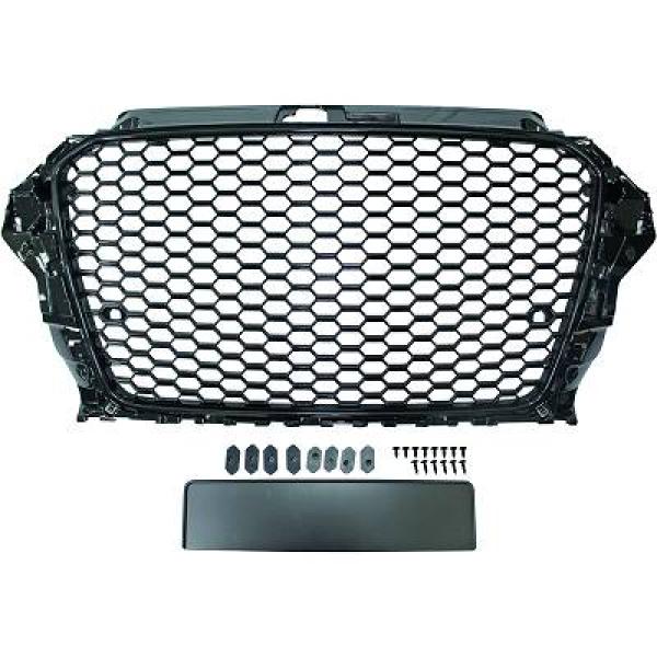 AUDI A3 8V 12-16 Honeycomb Svart Sportgrill RS-Look (med PDC) DIEDERIC