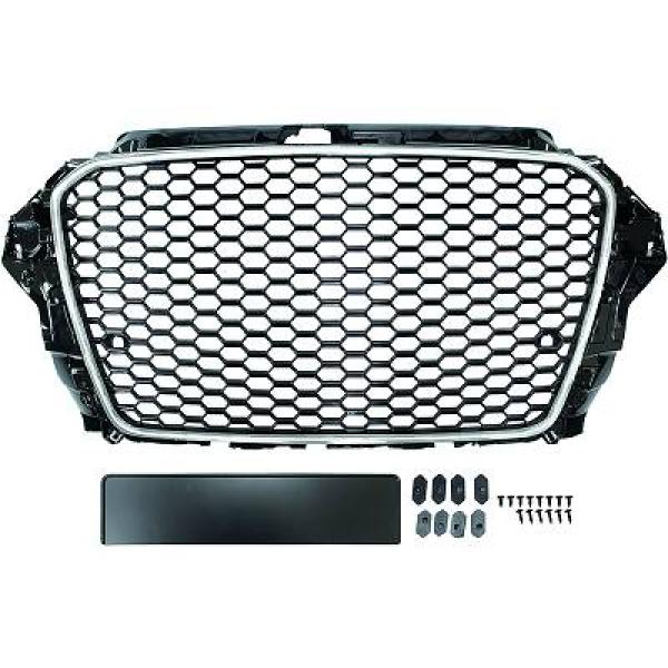 AUDI A3 8V 12-16 Honeycomb Krom/Svart Sportgrill RS-Look (med PDC) DIE