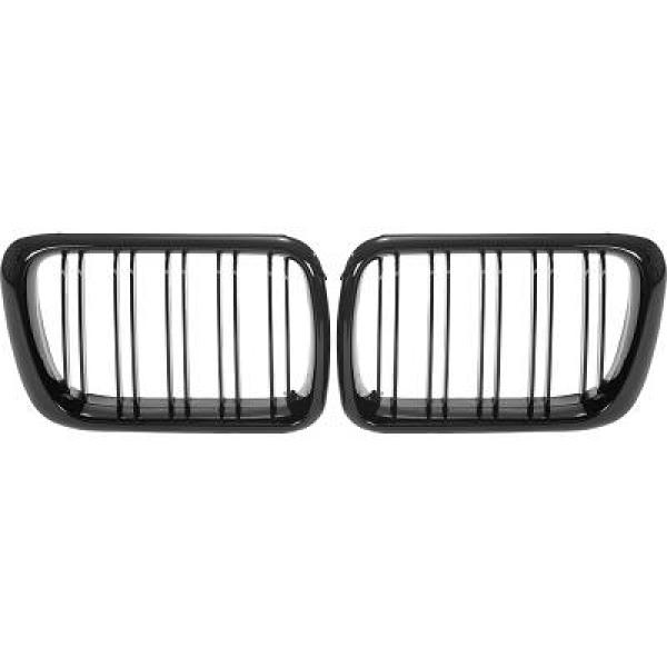 BMW 3-Serie E36 97-99 Dubbelribbad Blanksvart Sportgrill Sport-Look DIEDERICHS i gruppen Välj bilmodell / BMW / 3-serie (E36) 1990-2000 / Styling / Grill hos DDESIGN Scandinavia AB (1213541)