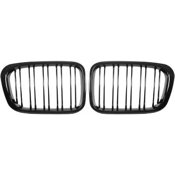 BMW 3-Serie E46 Sedan 98-01 Dubbelribbad Blanksvart Sportgrill Sport-Look DIEDERICHS i gruppen Välj bilmodell / BMW / 3-serie (E46) 1998-2005 / Styling / Grill hos DDESIGN Scandinavia AB (1214341)