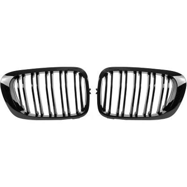 BMW 3-Serie E46 Coupé 99-03 Dubbelribbad Blanksvart Sportgrill Sport-Look DIEDERICHS i gruppen Välj bilmodell / BMW / 3-serie (E46) 1998-2005 / Styling / Grill hos DDESIGN Scandinavia AB (1214441)