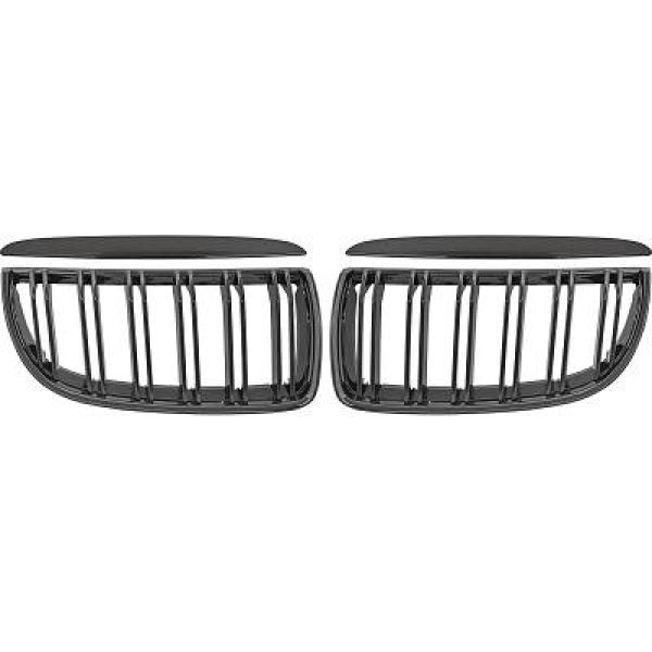 BMW 3-Serie E90/E91 05-08 Dubbelribbad Blanksvart Komplett Sportgrill / Njurar DIEDERICHS i gruppen Välj bilmodell / BMW / 3-serie (E90-E91) 2005-2012 / Styling hos DDESIGN Scandinavia AB (1216244)