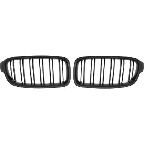 BMW 3-Serie F30/F31 11+ Dubbelribbad Mattsvart Sportgrill Performance-Look DIEDERICHS i gruppen Bilmodeller / BMW / 3-serie-4-serie (F30-F36) 11-19 / Styling / Grill hos DDESIGN AB (1217242)