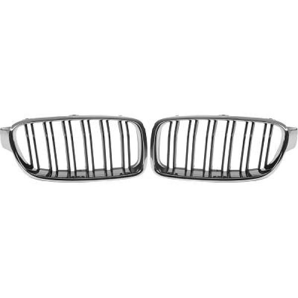 BMW 3-Serie F30/F31 11+ Dubbelribbad Kromad Sportgrill / Njurar Sport-Look DIEDERICHS i gruppen Bilmodeller / BMW / 3-serie-4-serie (F30-F36) 11-19 / Styling / Grill hos DDESIGN AB (1217243)