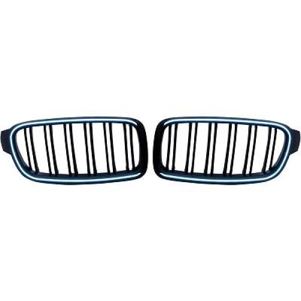 BMW 3-Serie F30 / F31 2012-2019 Dubbelribbad Blanksvart LED-Belysning Sportgrill / Njurar DIEDERICHS i gruppen Välj bilmodell / BMW / 3-serie-4-serie (F30-F36) 11-19 / Styling / Grill hos DDESIGN Scandinavia AB (1217244)