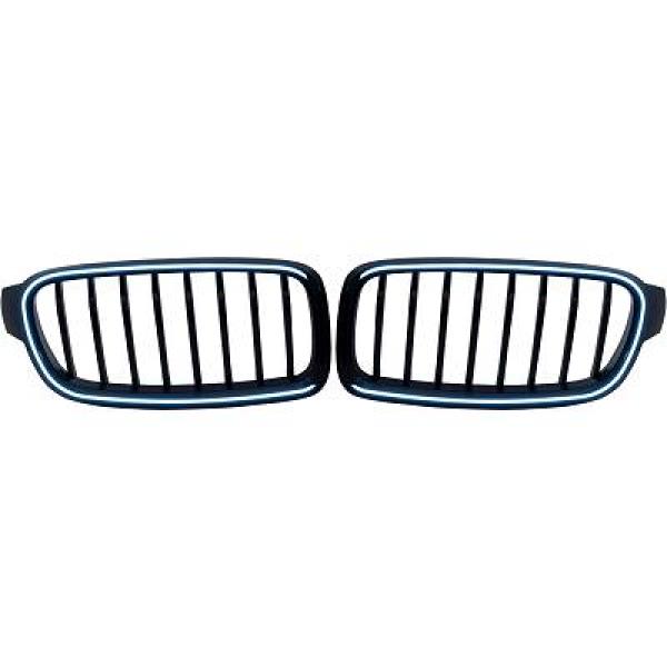 BMW 3-Serie F30 / F31 2012-2019 Enkelribbad  Blanksvart LED-Belysning Sportgrill / Njurar DIEDERICHS i gruppen Välj bilmodell / BMW / 3-serie-4-serie (F30-F36) 11-19 / Styling / Grill hos DDESIGN Scandinavia AB (1217245)