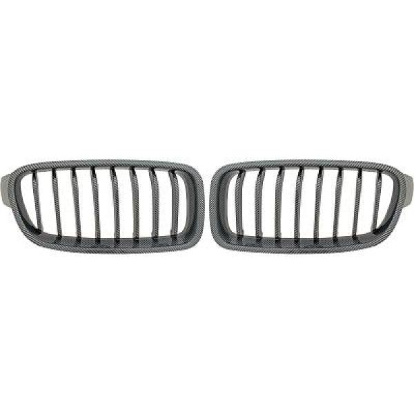 BMW 3-Serie F30/F31 11-15 Enkelribbad Kolfiberlook Sportgrill / Njurar Performance-Look DIEDERICHS i gruppen Välj bilmodell / BMW / 3-serie-4-serie (F30-F36) 11-19 / Styling / Grill hos DDESIGN Scandinavia AB (1217343)