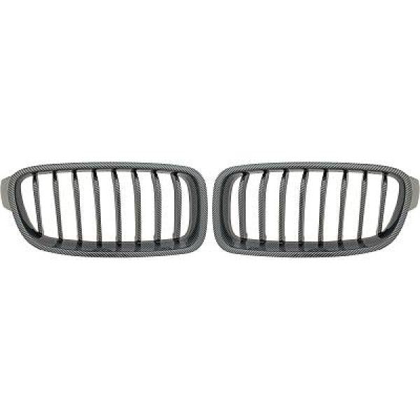 BMW 3-Serie F30/F31 11-15 Enkelribbad Kolfiberlook Sportgrill / Njurar Performance-Look DIEDERICHS i gruppen Bilmodeller / BMW / 3-serie-4-serie (F30-F36) 11-19 / Styling / Grill hos DDESIGN AB (1217343)