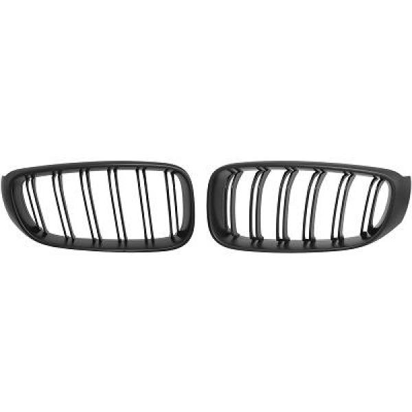 BMW 3-Serie F34 13+ Dubbelribbad Mattsvart Sportgrill / Njurar Sport-Look DIEDERICHS i gruppen Välj bilmodell / BMW / 3-serie-4-serie (F30-F36) 11-19 / Styling / Grill hos DDESIGN Scandinavia AB (1217940)