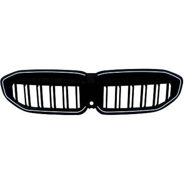 BMW 3-Serie G20 / G21 2019-2022 (Med Kamera) Dubbelribbad Blanksvart LED-Belysning Sportgrill / Njurar DIEDERICHS i gruppen Välj bilmodell / BMW / 3-serie-4-serie (G20-G26) 19+ / Styling hos DDESIGN Scandinavia AB (1219244)
