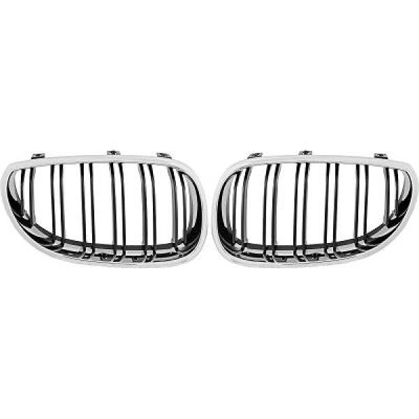 BMW 5-Serie E60/E61 03-10 Dubbelribbad Kromad Sportgrill / Njurar Sport-Look DIEDERICHS i gruppen Välj bilmodell / BMW / 5-serie (E60-E61) 03-10 / Styling hos DDESIGN Scandinavia AB (1224642)
