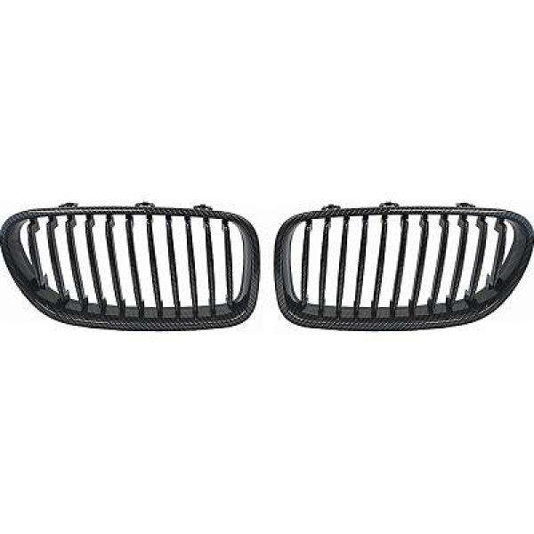 BMW 5-Serie F10/F11 10-13 Enkelribbad Kolfiberlook Sportgrill / Njurar DIEDERICHS i gruppen Bilmodeller / BMW / 5-serie (F07-F10-F11) 11-17 / Styling / Grill hos DDESIGN AB (1225440)