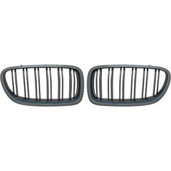 BMW 5-Serie F10/F11 13-17 Dubbelribbad Kolfiberlook Sportgrill / Njurar Sport-Look DIEDERICHS i gruppen Välj bilmodell / BMW / 5-serie (F07-F10-F11) 11-17 / Styling / Grill hos DDESIGN Scandinavia AB (1225941)