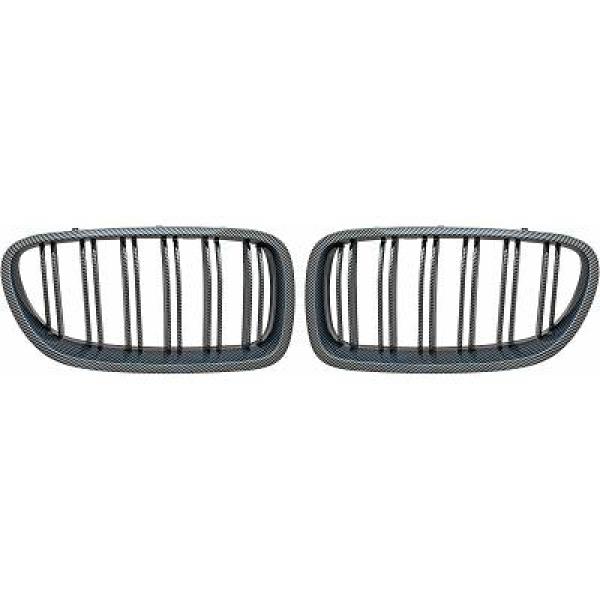 BMW 5-Serie F10/F11 13-17 Dubbelribbad Kolfiberlook Sportgrill / Njurar Sport-Look DIEDERICHS i gruppen Bilmodeller / BMW / 5-serie (F07-F10-F11) 11-17 / Styling / Grill hos DDESIGN AB (1225941)