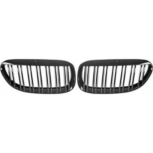 BMW 6-Serie E63/E64 03-10 Dubbelribbad Krom/Svart Sportgrill / Njurar Sport-Look DIEDERICHS i gruppen Välj bilmodell / BMW / 6-serie (E63-E64) 03-10 / Styling / Grill hos DDESIGN Scandinavia AB (1230240)