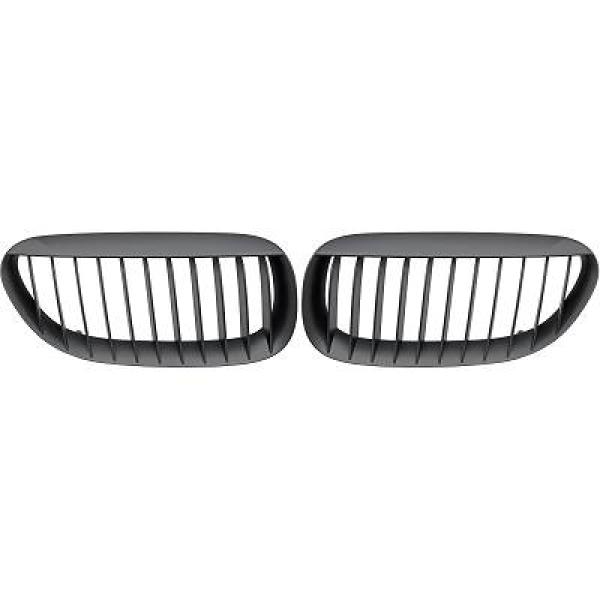 BMW 6-Serie E63/E64 03-10 Enkelribbad Mattsvart Sportgrill / Njurar Performance-Look DIEDERICHS i gruppen Bilmodeller / BMW / 6-serie (E63-E64) 03-10 / Styling / Grill hos DDESIGN AB (1230340)