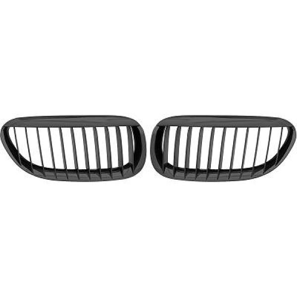 BMW 6-Serie E63/E64 04-10 Enkelribbad Blanksvart Sportgrill / Njurar Performance-Look DIEDERICHS i gruppen Bilmodeller / BMW / 6-serie (E63-E64) 03-10 / Styling / Grill hos DDESIGN AB (1230341)