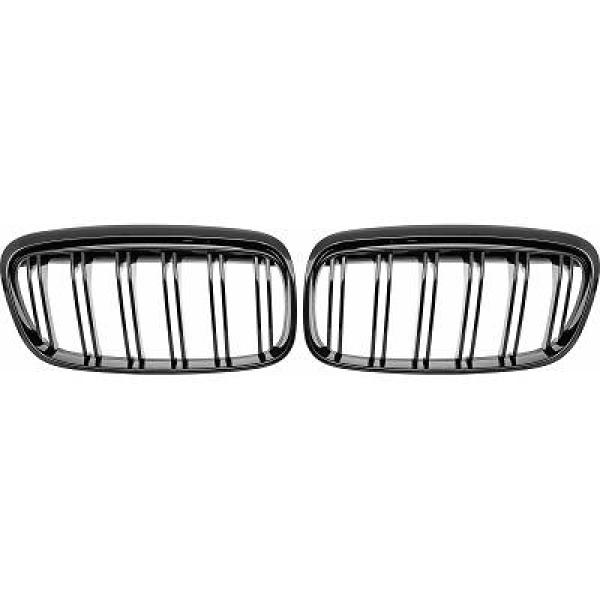 BMW 2-Serie F45/46 14-17 Dubbelribbad Blanksvart Sportgrill / Njurar Performance-Look DIEDERICHS i gruppen Välj bilmodell / BMW / 2-serie Gran Coupe (F44-F45-F46) 2020+ hos DDESIGN Scandinavia AB (1240241)