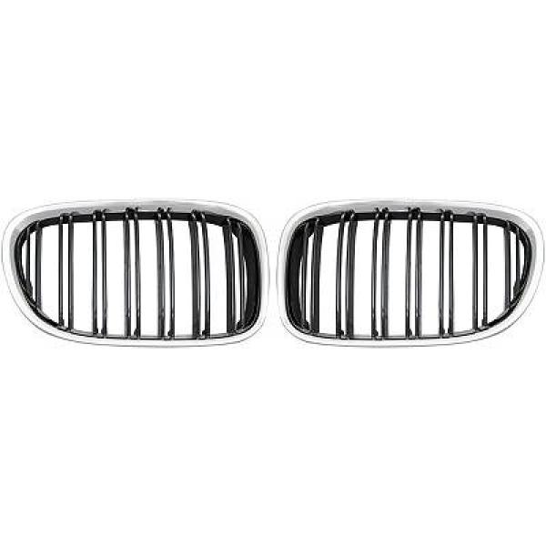 BMW 7-Serie F01 08-12 Dubbelribbad Krom/Svart Sportgrill / Njurar DIEDERICHS i gruppen Välj bilmodell / BMW / 7-serie (F01-F02) 08-15 / Styling hos DDESIGN Scandinavia AB (1244240)