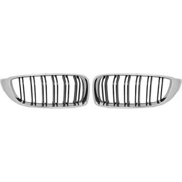 BMW 4-Serie F32/33/36 13-21 Dubbelribbad Krom/Svart Sportgrill / Njurar Sport-Look DIEDERICHS i gruppen Välj bilmodell / BMW / 3-serie-4-serie (F30-F36) 11-19 / Styling / Grill hos DDESIGN Scandinavia AB (1245342)