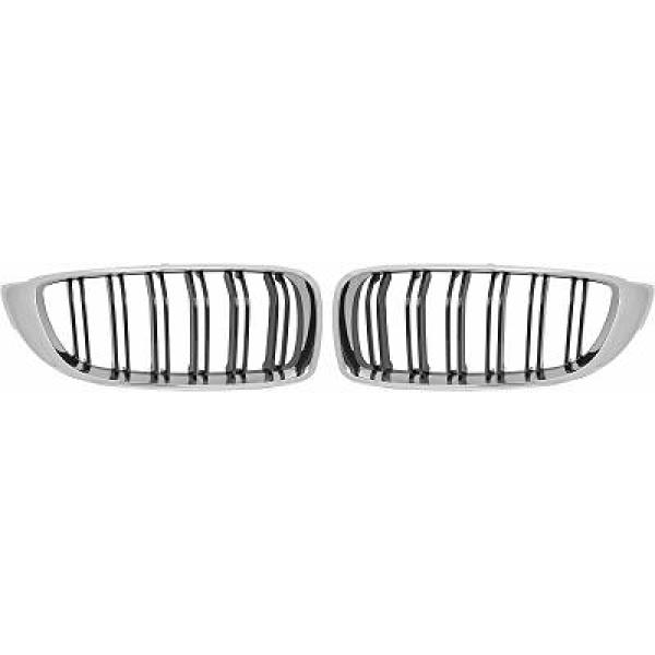 BMW 4-Serie F32/33/36 13-21 Dubbelribbad Krom/Svart Sportgrill / Njurar Sport-Look DIEDERICHS i gruppen Bilmodeller / BMW / 3-serie-4-serie (F30-F36) 11-19 / Styling / Grill hos DDESIGN AB (1245342)