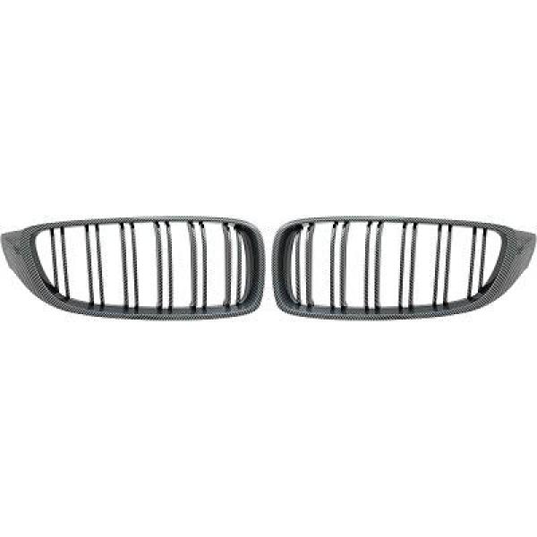 BMW 4-Serie F32/33/36 13-21 Dubbelribbad Kolfiberlook Sportgrill / Njurar Sport-Look DIEDERICHS i gruppen Välj bilmodell / BMW / 3-serie-4-serie (F30-F36) 11-19 / Styling / Grill hos DDESIGN Scandinavia AB (1245343)