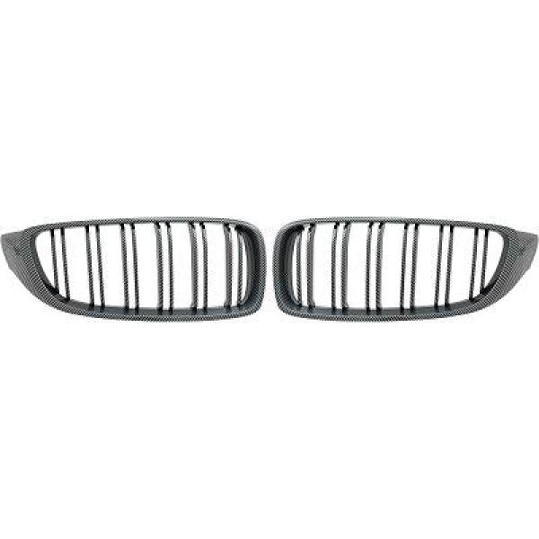 BMW 4-Serie F32/33/36 13-21 Dubbelribbad Kolfiberlook Sportgrill / Njurar Sport-Look DIEDERICHS i gruppen Bilmodeller / BMW / 3-serie-4-serie (F30-F36) 11-19 / Styling / Grill hos DDESIGN AB (1245343)