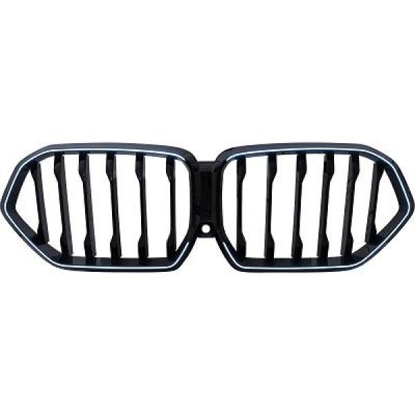 BMW X6 G06 2019-2023 (Med Kamera) Enkelribbad Blanksvart LED-Belysning Sportgrill / Njurar DIEDERICHS i gruppen Välj bilmodell / BMW / X6 (G06) 19+ hos DDESIGN Scandinavia AB (1294244)