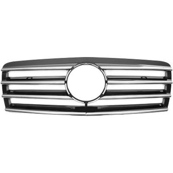 MERCEDES E-Class W210 96-99 Ribbad Svart/Krom Sportgrill AMG Sport-Look DIEDERICHS i gruppen Välj bilmodell / Mercedes Benz / E-Class 95-02 (W210) / Styling hos DDESIGN Scandinavia AB (1614340)