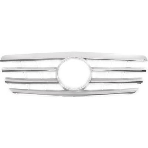 MERCEDES E-Class W210 00-02 Ribbad Silver/Krom Sportgrill AMG Sport-Look DIEDERICHS i gruppen Välj bilmodell / Mercedes Benz / E-Class 95-02 (W210) / Styling hos DDESIGN Scandinavia AB (1614441)