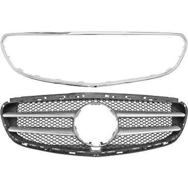 MERCEDES E-Class W212 13-15 Silver/Svart Sportgrill AMG Sport-Look (med kamera) DIEDERICHS i gruppen Välj bilmodell / Mercedes Benz / E-Class 09-16 (W212) / Styling / Grill hos DDESIGN Scandinavia AB (1617540)