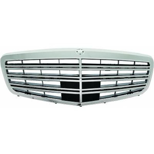 MERCEDES S-Class W221 05-13 Ribbad Svart/Krom Sportgrill (utan radar) (med AMG Sport) DIEDERICHS i gruppen Välj bilmodell / Mercedes Benz / S-Class 07-13 (W221) / Styling hos DDESIGN Scandinavia AB (1647340)