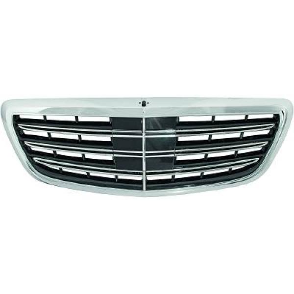 MERCEDES S-Class W222 14+ Ribbad Svart/Krom Sportgrill S65 AMG-Look (med radar) (utan nightvision) DIEDERICHS i gruppen Välj bilmodell / Mercedes Benz / S-Class 13-20 (W222) hos DDESIGN Scandinavia AB (1648341)