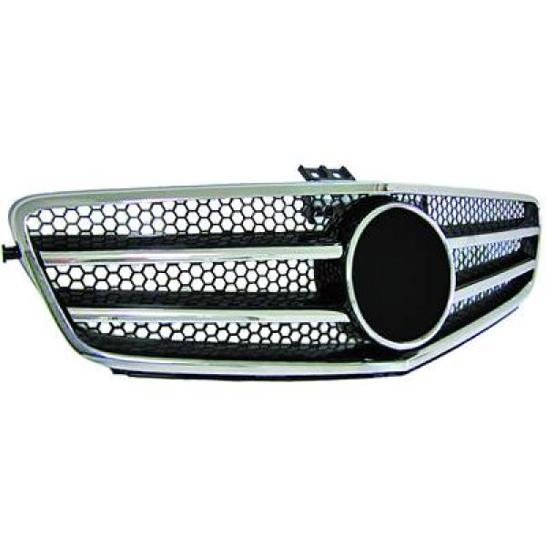 MERCEDES C-Class W204 07-11 Svart/Krom Sportgrill AMG Sport-Look DIEDERICHS i gruppen Välj bilmodell / Mercedes Benz / C-Class 07-15 (W204) / Styling hos DDESIGN Scandinavia AB (1672440)