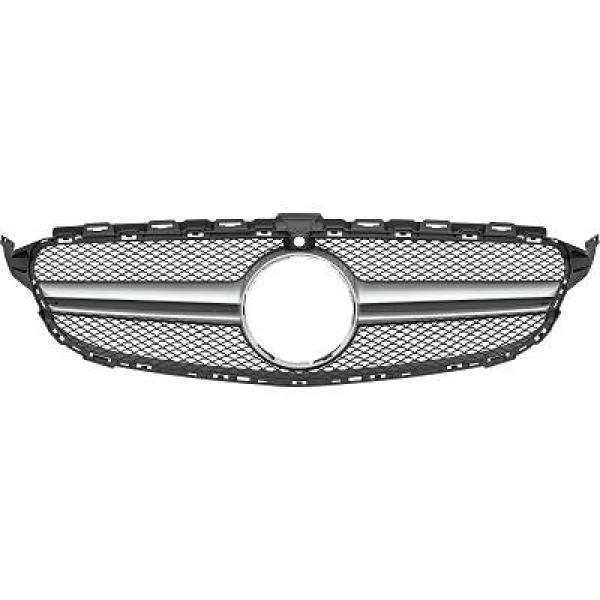 MERCEDES C-Class W205 14-18 Svart/Krom Sportgrill AMG Sport-Look (med ADAS) DIEDERICHS i gruppen Välj bilmodell / Mercedes Benz / C-Class 15-21 (W205) / Styling hos DDESIGN Scandinavia AB (1673342)