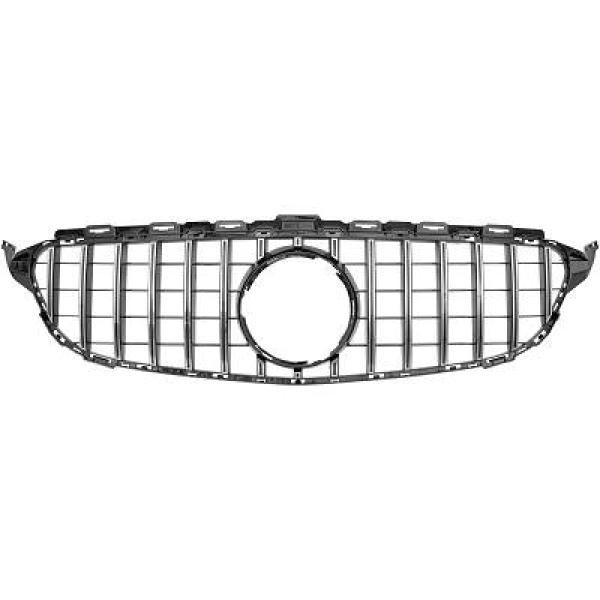 MERCEDES C-Class W205 14-18 Svart/Krom Panamericana Sportgrill AMG/GT-Look (utan ADAS) DIEDERICHS i gruppen Välj bilmodell / Mercedes Benz / C-Class 15-21 (W205) / Styling hos DDESIGN Scandinavia AB (1673441)