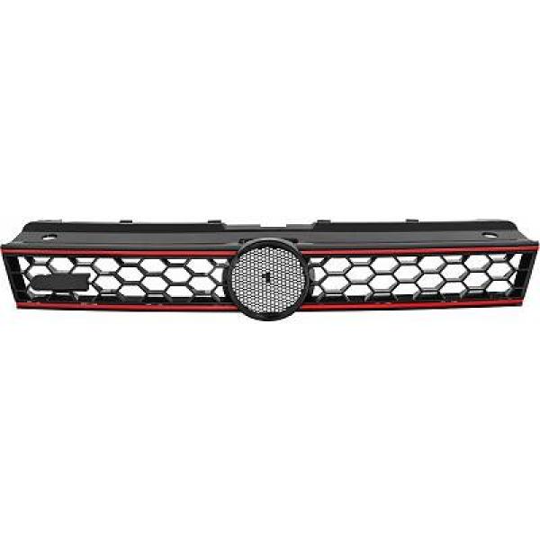 VW POLO 09-17 Honeycomb Svart/Röd Sportgrill GTI-Look DIEDERICHS i gruppen Välj bilmodell / VW / Polo 09-16 / Styling hos DDESIGN Scandinavia AB (2207840)
