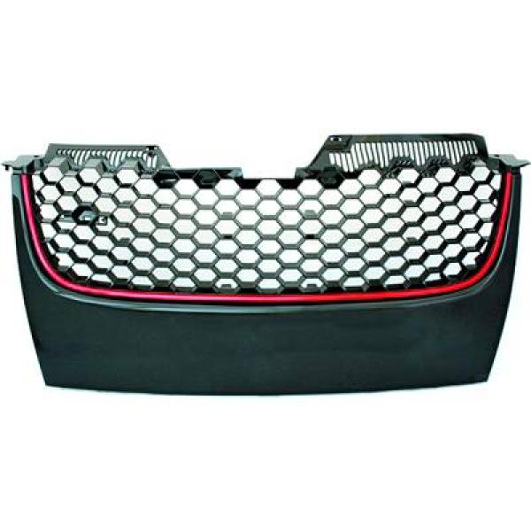VW GOLF MK5 03-09 Honeycomb Svart/Röd Sportgrill Utan Emblem DIEDERICHS i gruppen Välj bilmodell / VW / Golf 5 03-09 / Styling hos DDESIGN Scandinavia AB (2214840)