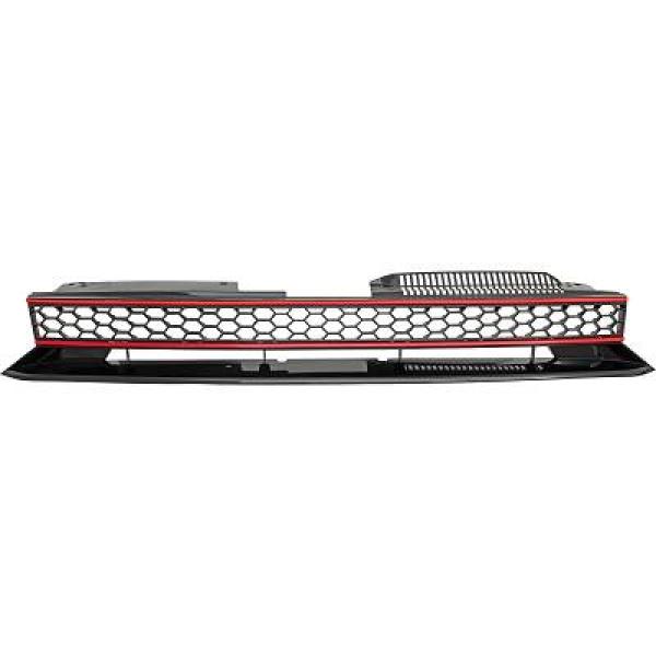 VW GOLF MK6 08-12 Honeycomb Svart/Röd Sportgrill Utan Emblem GTI-Look DIEDERICHS i gruppen Välj bilmodell / VW / Golf 6 08-12 / Styling / Grill hos DDESIGN Scandinavia AB (2215940)