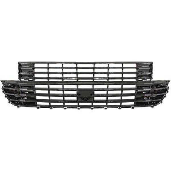 VW Transporter T6.1 19+ Ribbad Sportgrill Blanksvart DIEDERICHS i gruppen Välj bilmodell / VW / Transporter T6 / Styling hos DDESIGN Scandinavia AB (2274140)
