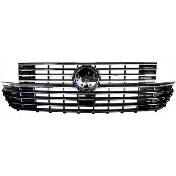 Volkswagen Transporter T6.1 2019-2024 Blanksvart/Krom (Med hållare för Emblem) Sportgrill DIEDERICHS i gruppen Välj bilmodell / VW / Transporter T6 / Styling hos DDESIGN Scandinavia AB (2274143)